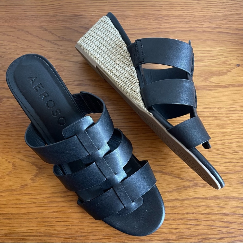 Aerosoles Wilma Wedge Sandal Black Size 10